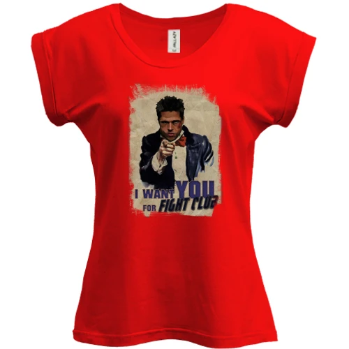 Футболка женская PANI, красный, I want you for Fight Club