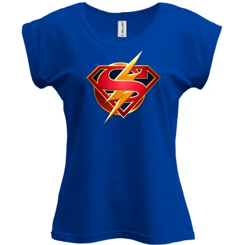 Футболка жіноча PANI, Синій, Superman and Flash