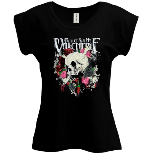 Футболка женская PANI Bullet for My Valentine с черепом