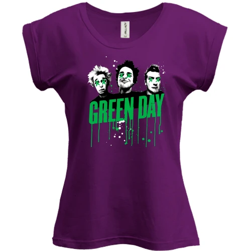 Футболка женская PANI, Фиолетовый, Green day Uno! Dos! Tré!