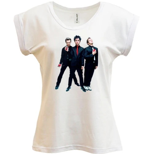 Футболка женская PANI, Белый, Green day с гранатами