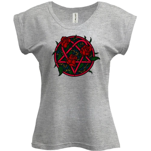 Футболка женская PANI, Серый меланж, Rose Logo