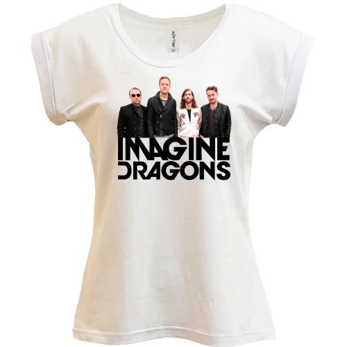Футболка жіноча PANI, Білий, Imagine Dragons (гурт)