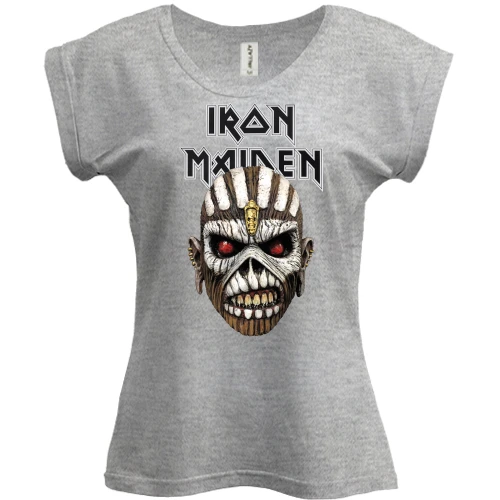 Футболка жіноча PANI, Сірий меланж, Iron Maiden - The Book of Souls (2)
