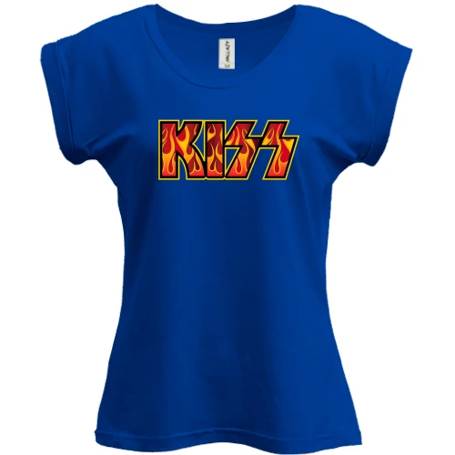 Футболка жіноча PANI, Синій, KISS (fire logo)