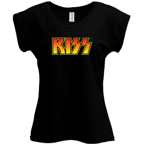 Футболка женская PANI, Черный, KISS logo