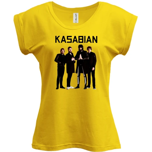 Футболка жіноча PANI, Жовтий, Kasabian Band