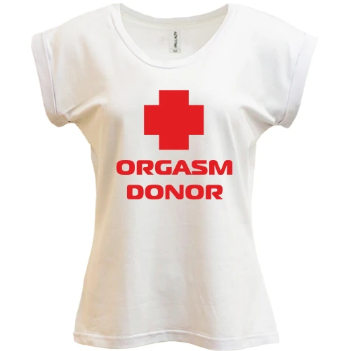 Футболка жіноча PANI, Білий, Orgasm donor