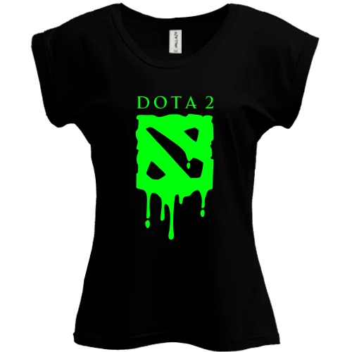 Футболка женская PANI, Черный, кислотный лого DOTA 2