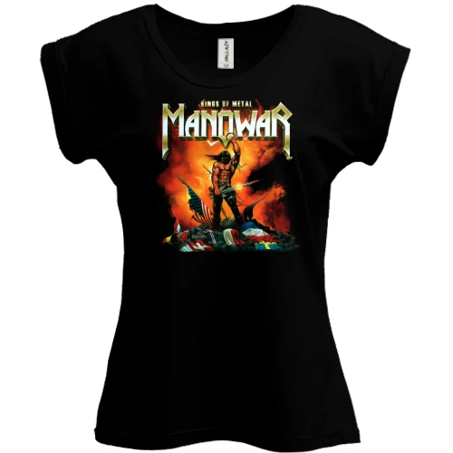 Футболка женская PANI, Черный, Manowar - Kings of Metal