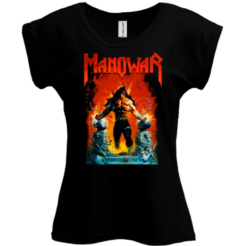 Футболка женская PANI, Черный, Manowar - Louder Than Hell