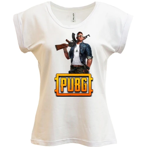 Футболка жіноча PANI, Білий, з персонажем PUBG