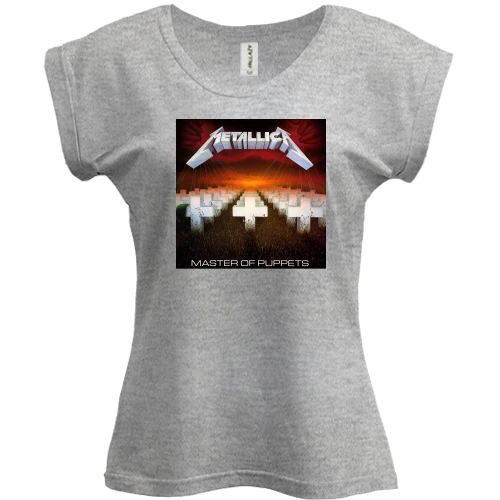 Футболка женская PANI, Серый меланж, Metallica Master of puppets (2)