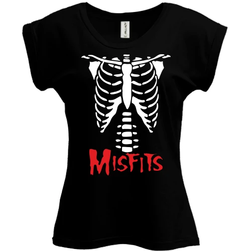 Футболка жіноча PANI, Чорний, скелет Misfits