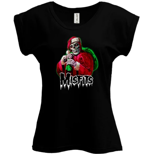 Футболка женская PANI, Черный, The Misfits Santa