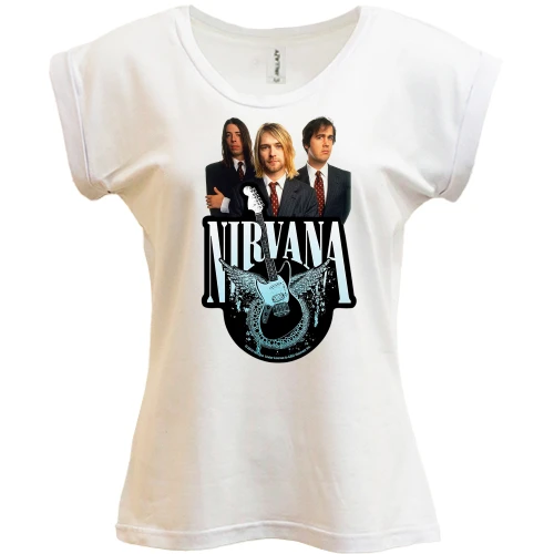 Футболка женская PANI, Белый, Nirvana Band