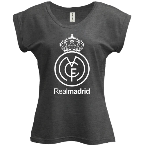 Футболка женская PANI, Черный, с белой эмблемой Real Madrid