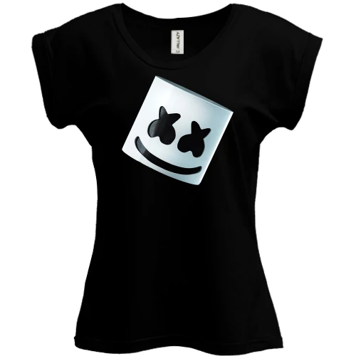 Футболка жіноча PANI, Чорний, зі шоломом Marshmello