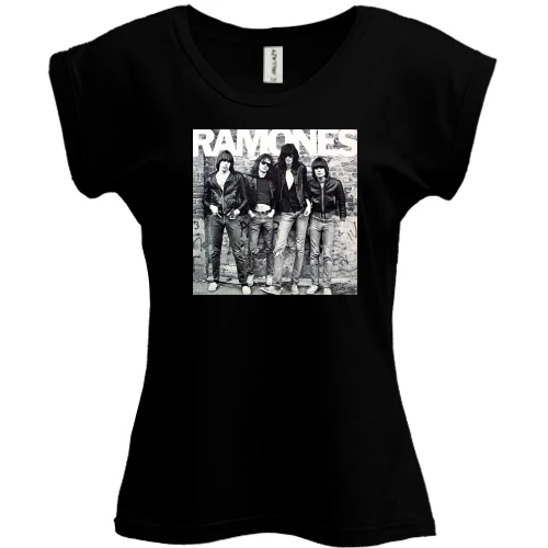Футболка женская PANI, Черный, Ramones Band чб