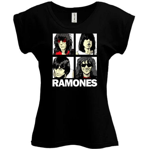Футболка женская PANI, Черный, Ramones (комикс)