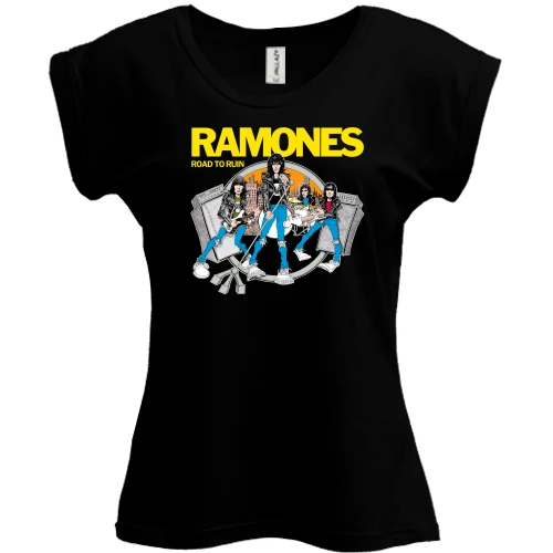 Футболка женская PANI, Черный, Ramones - Road to Ruin