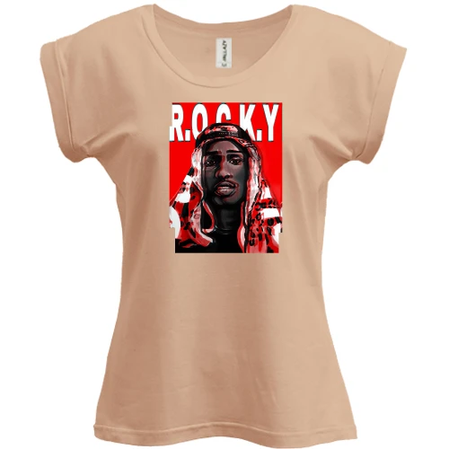 Футболка женская PANI, бежевый, с Asap Rocky в хиджабе