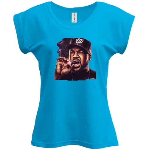 Футболка женская PANI, Белый, с курящим Ice Cube