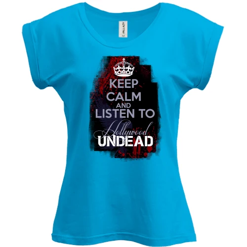 Футболка женская PANI, синий, Keep calm and listen Hollywood Undead