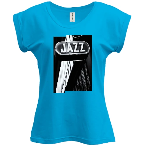 Футболка женская PANI, Белый, с вывеской Jazz