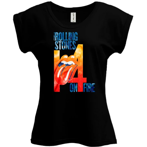 Футболка женская PANI, Черный, Rolling Stones 14 Fire