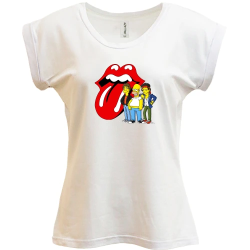 Футболка женская PANI, Белый, Rolling Stones (Simpsons)