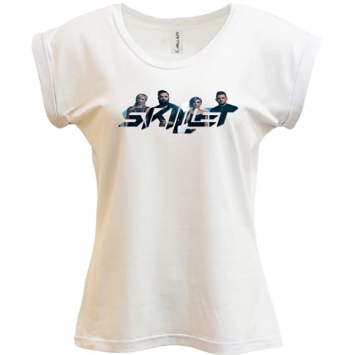 Футболка женская PANI, Белый, Skillet Band