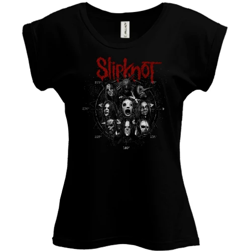 Футболка женская PANI, Черный, Slipknot Band