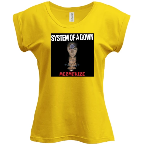 Футболка жіноча PANI, Жовтий, System Of A Down - Mezmerize