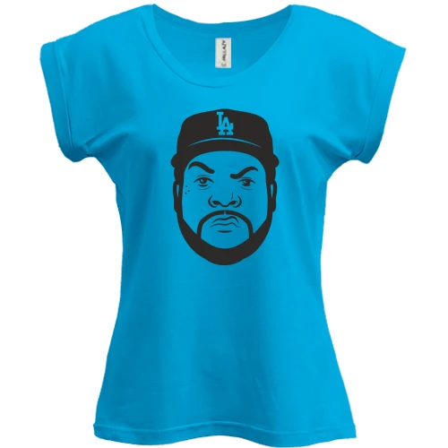 Футболка жіноча PANI, Білий, з портретом Ice Cube