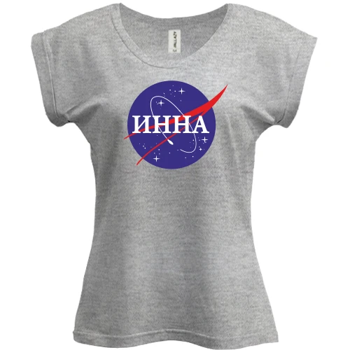 Футболка женская PANI, серый меланж, Инна (NASA Style)