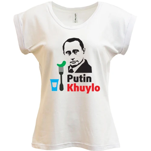 Футболка жіноча PANI Putin - kh*lo (з чаркою горілки)