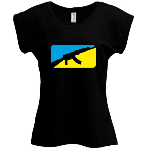Футболка жіноча PANI, Чорний, Ukrainian fighter