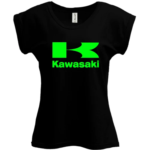 Футболка жіноча PANI, Чорний, з лого Kawasaki