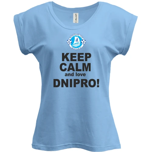 Футболка женская PANI, Синий, Keep calm and love Dnipro