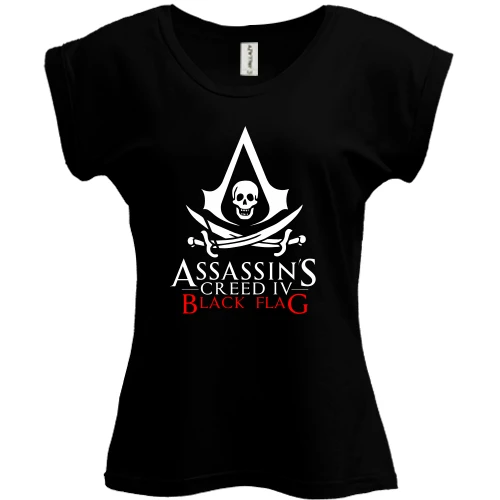 Футболка женская PANI, Черный, с лого Assassin’s Creed IV Black Flag