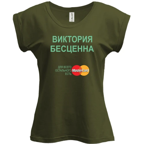 Футболка женская PANI, Черный, с надписью "Виктория Бесценна"