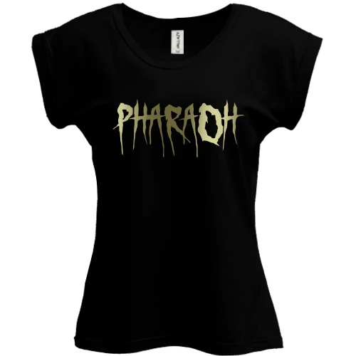 Футболка жіноча PANI, Чорний, з логотипом PHARAOH