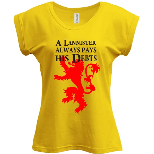 Футболка женская PANI, Желтый, a lannister always pays his debts