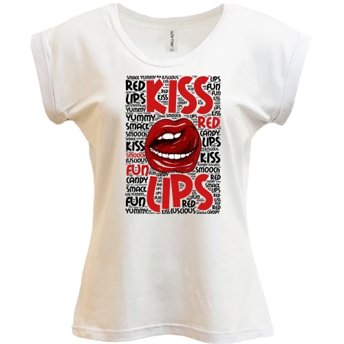 Футболка женская PANI Kiss red lips