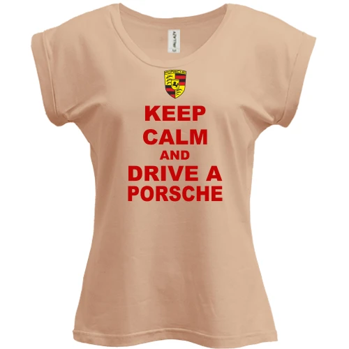 Футболка женская PANI Keep calm and drive a Porsche