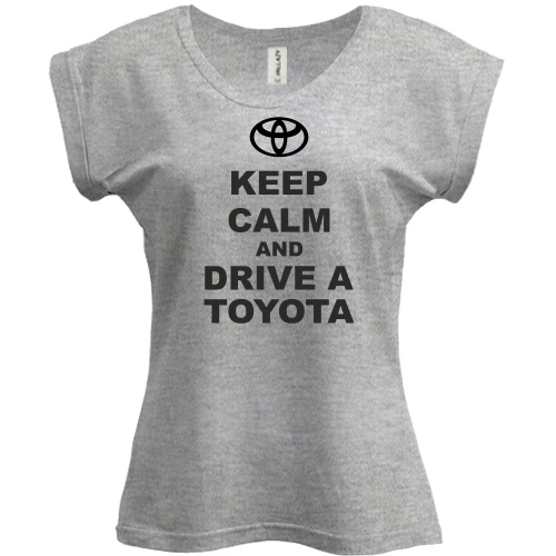 Футболка женская PANI, Серый меланж, Keep calm and drive a Toyota