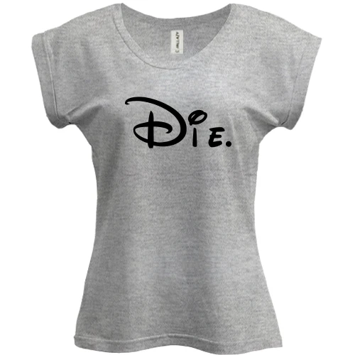 Футболка женская PANI, Серый меланж, Die (Mickey Style)