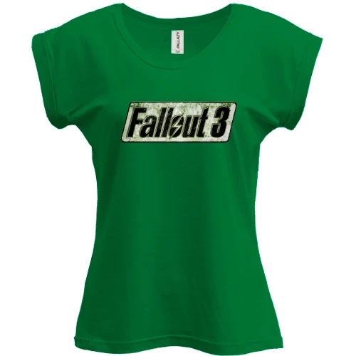 Футболка женская PANI, Зеленый, Fallout 3 с логотипом
