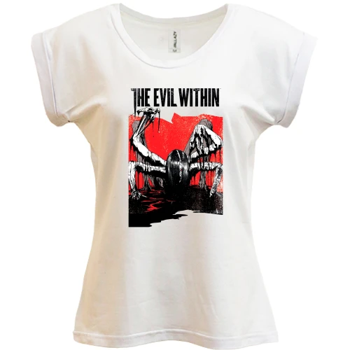 Футболка женская PANI, Белый, с обложкой The Evil Within